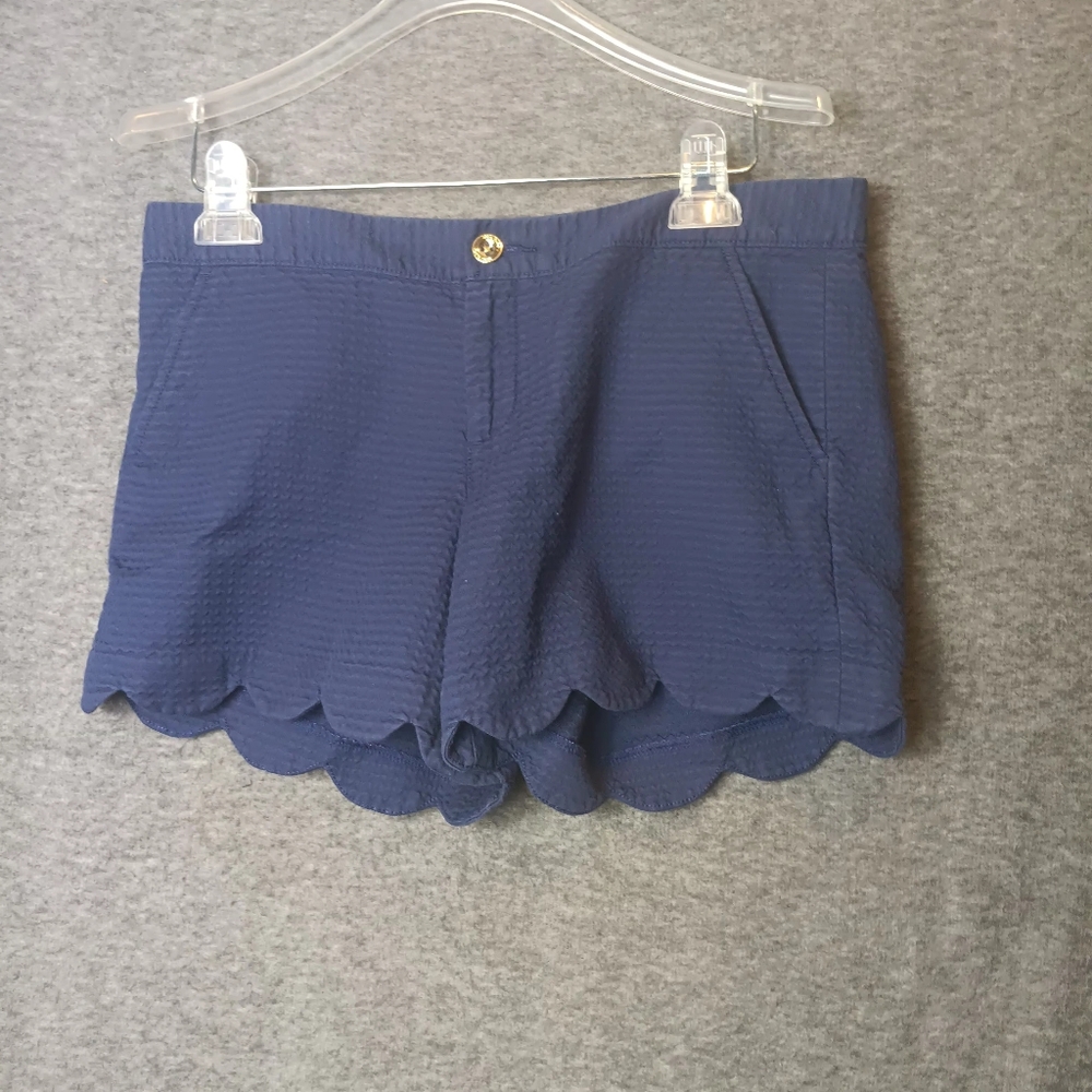 Lilly Pulitzer Buttercup Short 5" Inseam Blue Textured Cotton Size 6